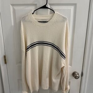 Hollister Cream Ribbed Boxy Fit Sweater XL
